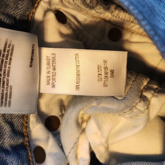 Agolde Blue Wide Leg Cuff Dame Jeans, Size 24 - Picture 4 of 4